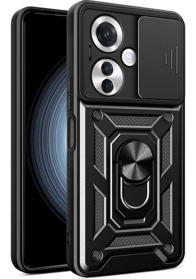 Nihcase Oppo Reno 11f 5g Kılıf Magnetik Standlı Kamera Korumalı Slide Sürgülü Cover Kapak