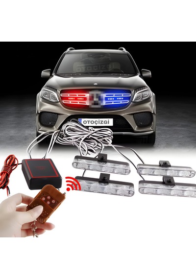 Kumandalı Led Işık Modülü Seti 12v Oto Ön Izgara Uyumlu Çok Modlu
