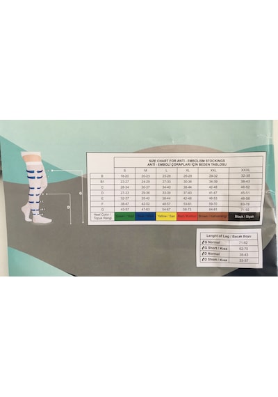 Emboli Çorabı Beyaz Standart L Açık Diz Üstü