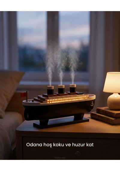 Jellyfish Gemi Tasarimli Aroma Difuzor Led Efektli Abundance Prosperity