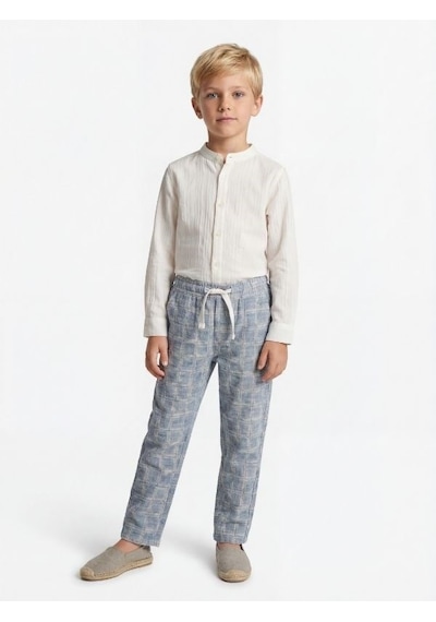 Zekids Erkek Çocuk Tasarım Pantolon-17182 Mavi