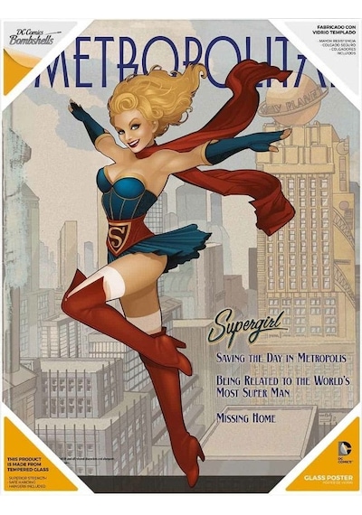 Dc Bombshells Supergirl Glass Poster