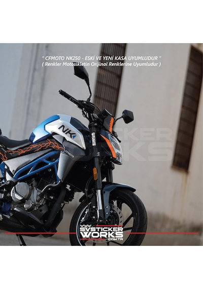 Cfmoto 250nk Siper Sticker Siperlik Tur Camı Sticker Nk Yazılı Etiket Turuncu