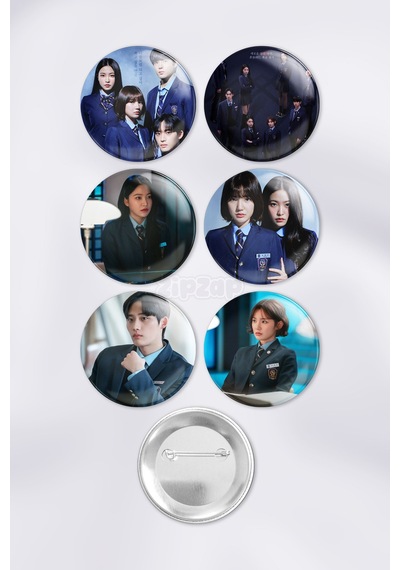 Bitch X Rich K Drama Kdrama Çanta Süsü Rozet İğneli Buton Rozet Seti 6 Adet Altılı