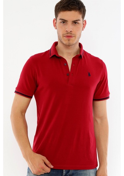 T8586 Dewberry Erkek Polo Yaka T-shırt-bordo Bordo