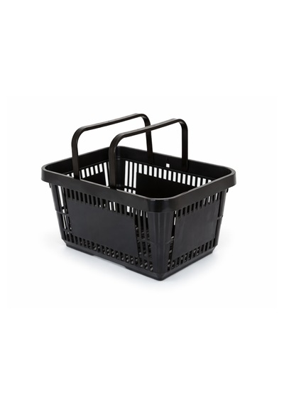 5 Adet / 22 Litre Plastik Market Alışveriş Sepeti Profesyonel Market Mağaza El Sepeti Siyah