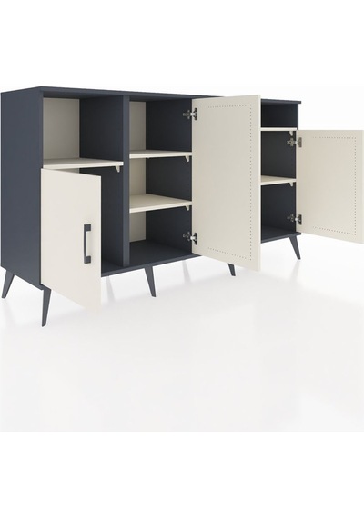 Kronos Konsol 5 Raflı 4 Kapaklı 176x59x99 Antrasit-aytaşı Antrasit-aytaşı