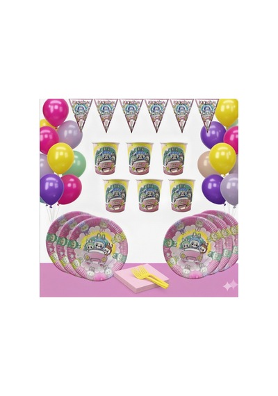 Labubu Doğum Günü Seti 8 Kişilik Parti Malzemeleri Set Pembe Tüm Yaşlar