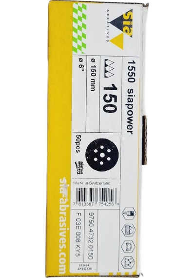 Sia 1550 Siapower Zımpara 150 Mm 150 Kum Ahşap İşlerinizde Mükemmel Sonuçlar 25 Adet