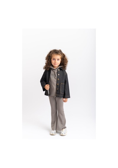 Oliven The Kid Oliventhekid Unisex Cepli Koyu Yıkama Kot Ceket Siyah Siyah