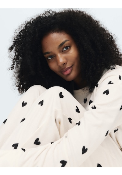 Marks & Spencer Polar Baskılı Pijama Takımı T37004626F Krem Mix