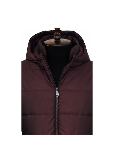 Wessi Slim Fit Kapüşonlu Bordo Erkek Şişme Mont Bordo