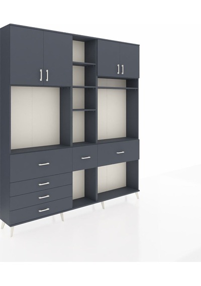 Arges Dolap 11 Raflı 6 Çekmeceli 4 Kapaklı 220x30x243 Antrasit-antrasit/antrasit Antrasıt/antrasıt Arges Dolap 11 Raflı 6 Çekmeceli 4 Kapaklı 220x30x243 Antrasit-antrasit/antrasit Antrasıt/antrasıt