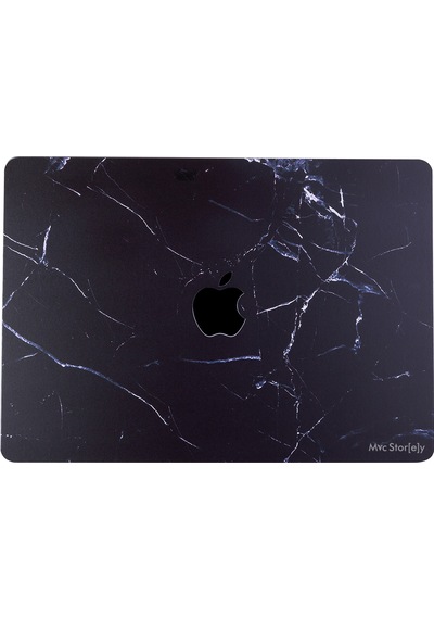 Apple Uyumlu MacBook Pro Kılıf 13inç M1-m2 Koruyucu Sticker Laptop Kaplama A2338 İle Marble14 Siyah