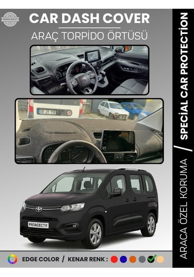 Toyota Proace Cıty 2019-2024 Torpido Örtüsü Panel Halısı Torpido Koruma Tam Uyum Uv Koruma Kaymaz - 372 Stiloto