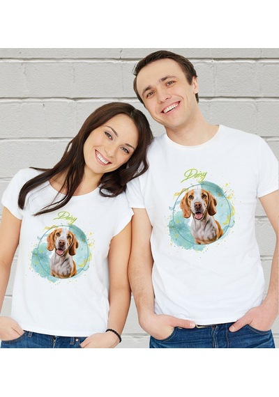 Bk Gift Kişiye Özel Evcil Hayvan Tasarımlı Beyaz Tişört-1, Sevgiliye Hediye, Arkadaşa Hediye, Trend T-shirt Kobitmeyencom33930 Bk Gift