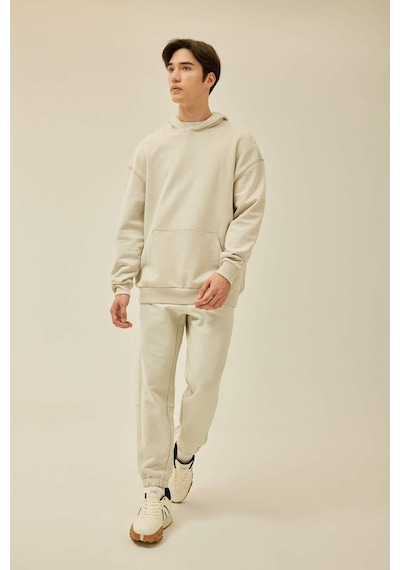 Defacto Comfort Regular Fit Rahat Kalıp Kapüşonlu Basic Sweatshirt B4446AX24SPGR437 Gri
