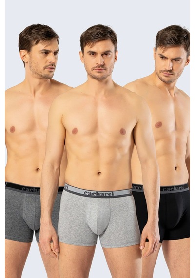 Cacharel 1337 Erkek 3'lü Likralı Boxer-siyah&antrasit&gri Gri