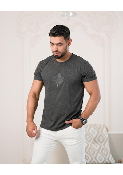 Paul Martin Bisiklet Yaka Önü Baskılı Pamuklu Basic Regular Fit T-shirt 001