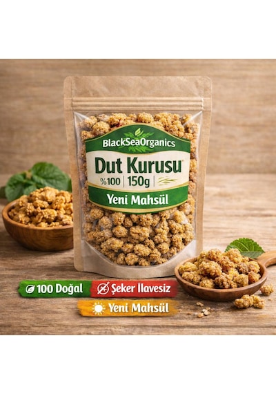 Doğal Katkısız Şeker İlavesiz Dut Kurusu 150g Yeni Mahsül Kurutulmuş Dut 150 G