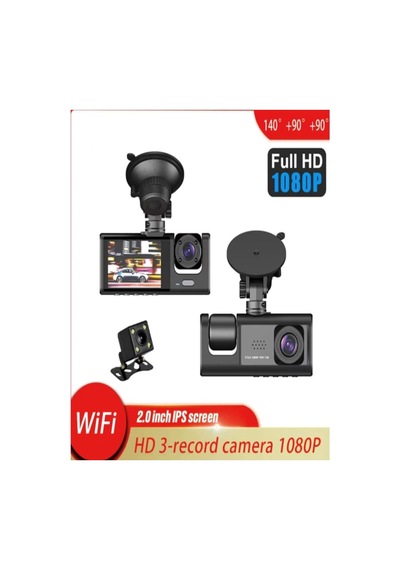 Cmr67 Araç İçi Kamera, 3 Kamera Ön-iç-arka, Wifi, 1080p Full Hd, 2.0 İnç Ips Ekran Bbcmr67