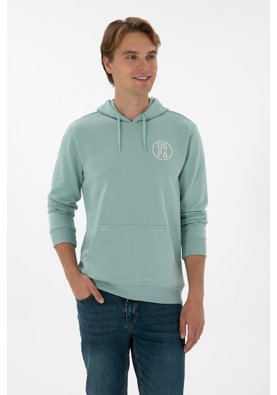 U.S. Polo Assn. Erkek Regular Fit Kapüşonlu Mint Sweatshirt 50313718-VR090