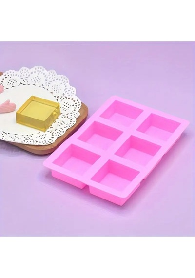 Sabun Kalıbı & Kek Kalıbı Silikon Kalıp 5x5cm Kırmızı