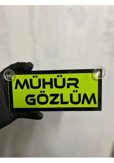Yeşil Renk Üzeri Siyah Renk Mühür Gözlüm Yazılı Vantuzlu Cam Süsü