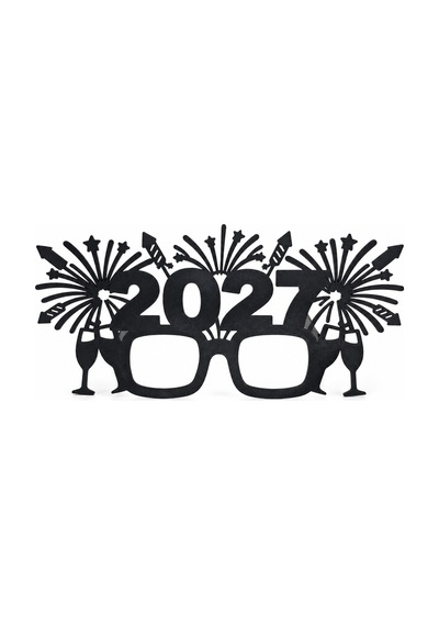 2027 Yılbaşı Gözlüğü Yılbaşı Partisi Ve Kutlama Aksesuarı - Siyah Renkli