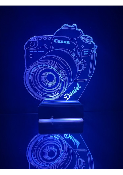 Kişiye Özel Hediye Fotoğraf Makinesi Masaüstü 3D Led Lamba