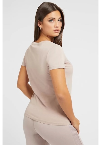 Guess Önde Logolu T-shirt Bej Kadın Çok Renkli