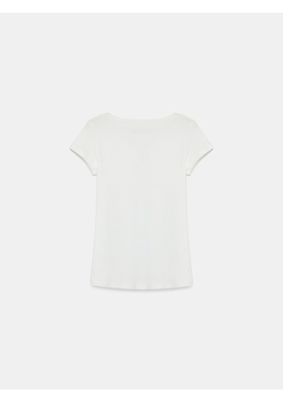 Dilvin 32688 %100 Pamuk Basic T-shirt-ekru