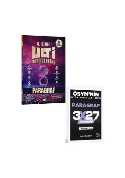 Ulti 2027 8. Sınıf Paragraf Ulti Serisi Soru Bankası+ Evp Akademi Paragraf