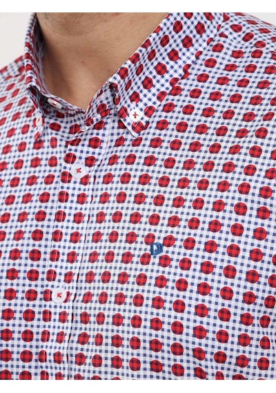 Dufy Kırmızı Erkek Slim Fit Puantiyeli Brent Düğmeli Yaka Uzun Kol Gömlek - 104344-kırmızı Kırmızı Dufy Kırmızı Erkek Slim Fit Puantiyeli Brent Düğmeli Yaka Uzun Kol Gömlek - 104344-kırmızı Kırmızı