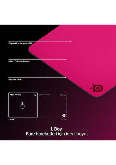 Steelseries Qck Heavy L Gaming Mousepad - Magenta