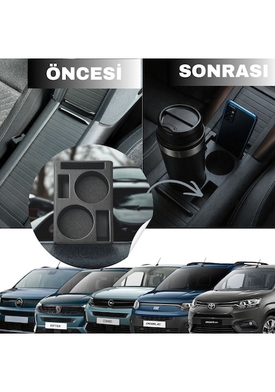 Rifter Proace Çity Combo Doblo 5 Berlingo Konsol Düzenleyici Bardaklık