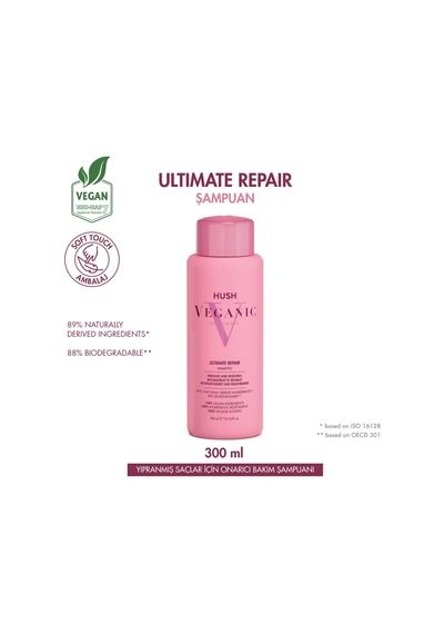 Hush Veganic Ultimate Repair Yıpranmış Saçlar İçin Onarıcı Şampua
