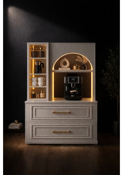 Led Aydınlatmalı Kahve Köşesi Valencia Solo Bronz Reflekte Cam Vitrinli Çok Amaçlı Mutfak Dolabı Aytası Led Aydınlatmalı Kahve Köşesi Valencia Solo Bronz Reflekte Cam Vitrinli Çok Amaçlı Mutfak Dolabı Aytası