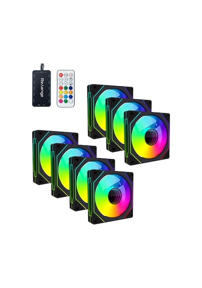 Revenge Infinity Hexagon 7in1 Siyah Kumandalı 12cm Rgb Fan Seti Fan Kontrolör Dahil 120mm 7li Kasa Fanı