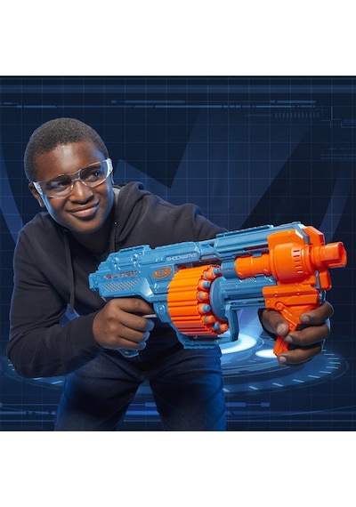 Nerf Elite 2.0 Shockwave Rd-15 Dart Tabancası, 30 Dart Kapasitesi, 27 Metre Atış Mesafesi, 8+ Yaş