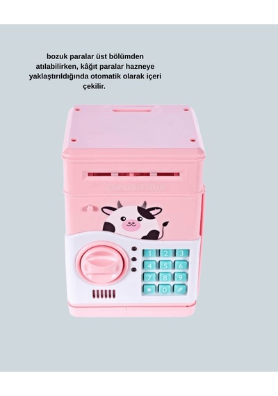 Elektronik Kumbara Çocuklar İçin Pembe Atm Görünümlü