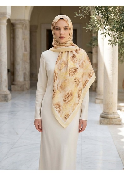 Camellia Scarfs Rossa Desen Soft Şal Tereyağ Sarısı - Zarif Ve Rahat Stil Tereyağı Sarısı