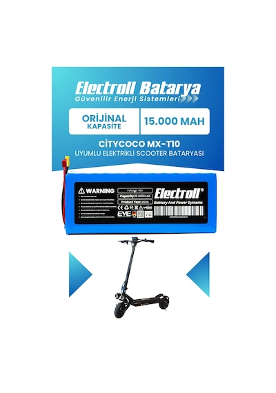 Citycoco Mx-t10 Uyumlu Batarya Standart Kapasite Batarya 48v 15ah Pil Elektrikli Scooter Bataryası Çok Renkli