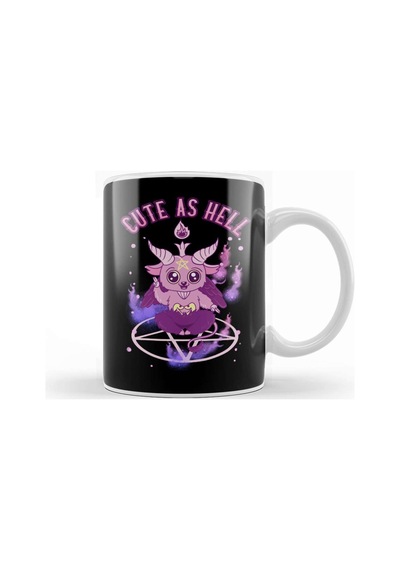 Cute As Hell Anime Kawaii Baphomet Pastel Goth Pun Kupa Bardak Porselen Karışık