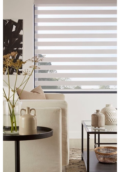 Krem Stor Zebra Perde Oygusuz Krem