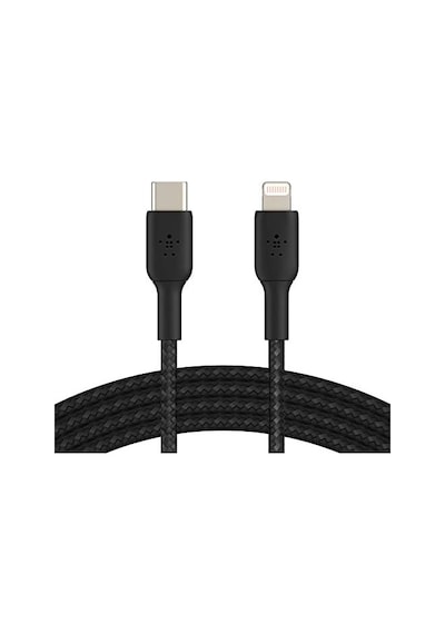 Örgülü Usb-c - Lightning Kablosu Hızlı Şarj Kablosu Hızlı Şarj Mfi Sertifikalı Usb-c Kablosu 1m, Siyah