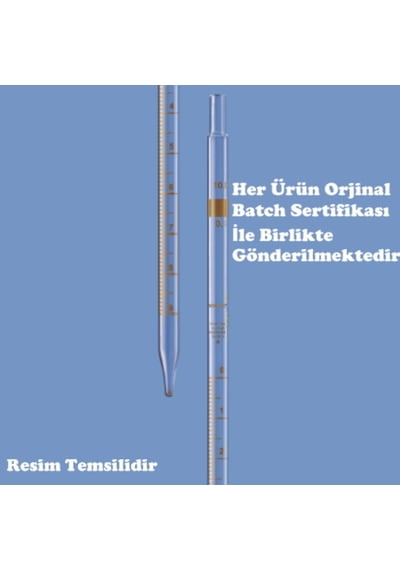 Cam Pipet 25 Ml Dereceli - Serolojik Tip - Class A - Sertifikalı