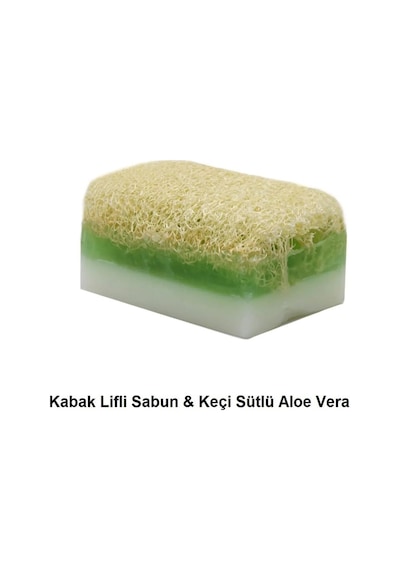3'lü Set Doğal Kabak Lifli Keçi Sütlü Aloe Vera Özlü Ballı Sütlü Sabun Çift Taraflı Yüz Masaj Aleti