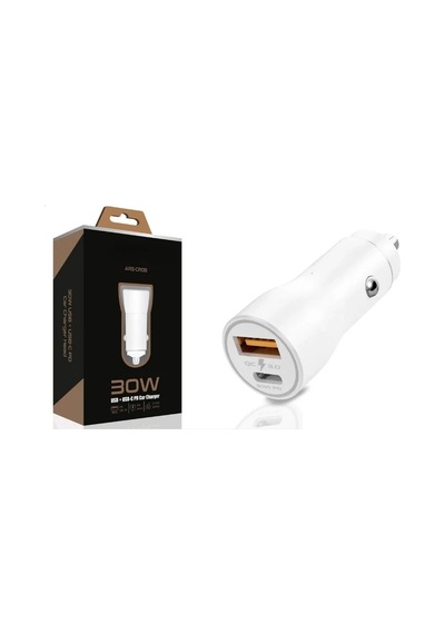 30w Usb Ve Usb-c Pd Araba Şarj Cihazı Hızlı Şarj, Apple iPhone Ve Android Uyumlu, Çift Çıkışlı