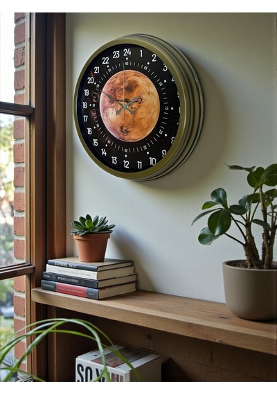 40 Cm Eskitme Metal 24 Saat Göstergeli Özel Tasarım Duvar Saati Pl-4095e